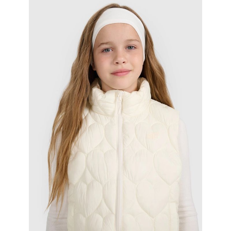 Girls' down vest with synthetic filling 4F 4FJRAW25TVJAF323-11S Clothing Your Sports Performance
