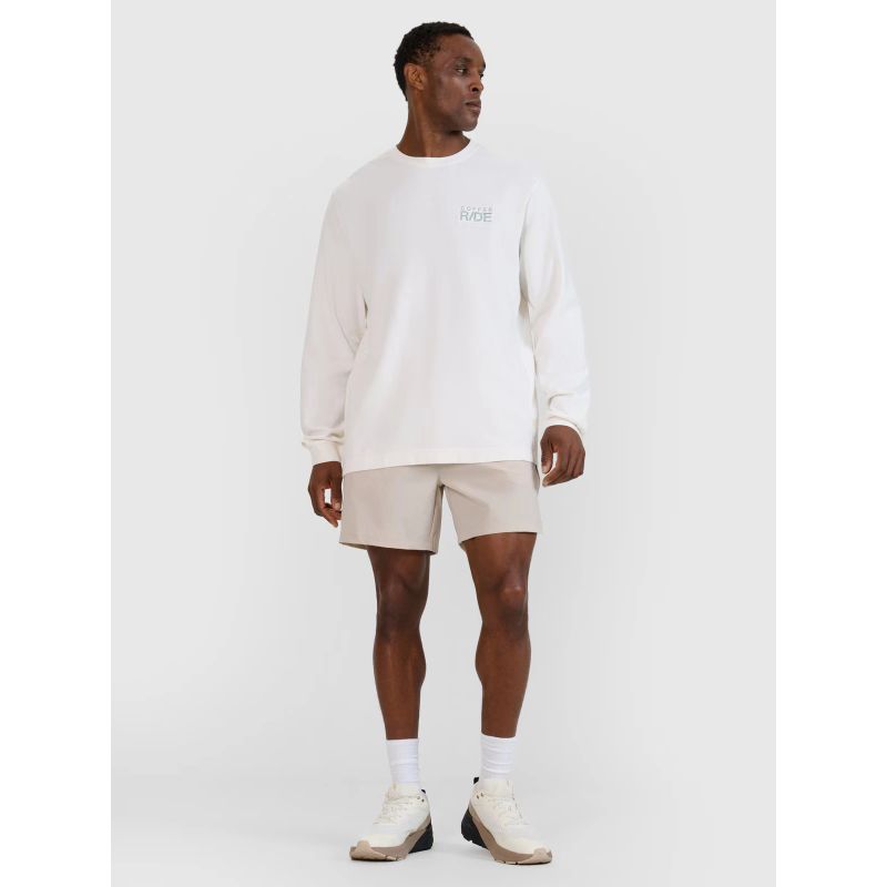 Men's oversize longsleeve with print 4F 4FWSS25TLONM390-11S *Kategoria tymczasowa Your Sports Performance