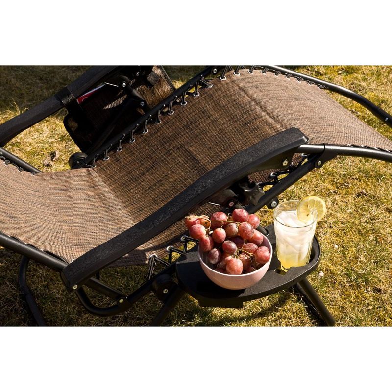 FOLDABLE GARDEN DECHAIR WITH CANOPY 173X52/65X110CM BROWN Home and Garden/Garden Your Sports Performance