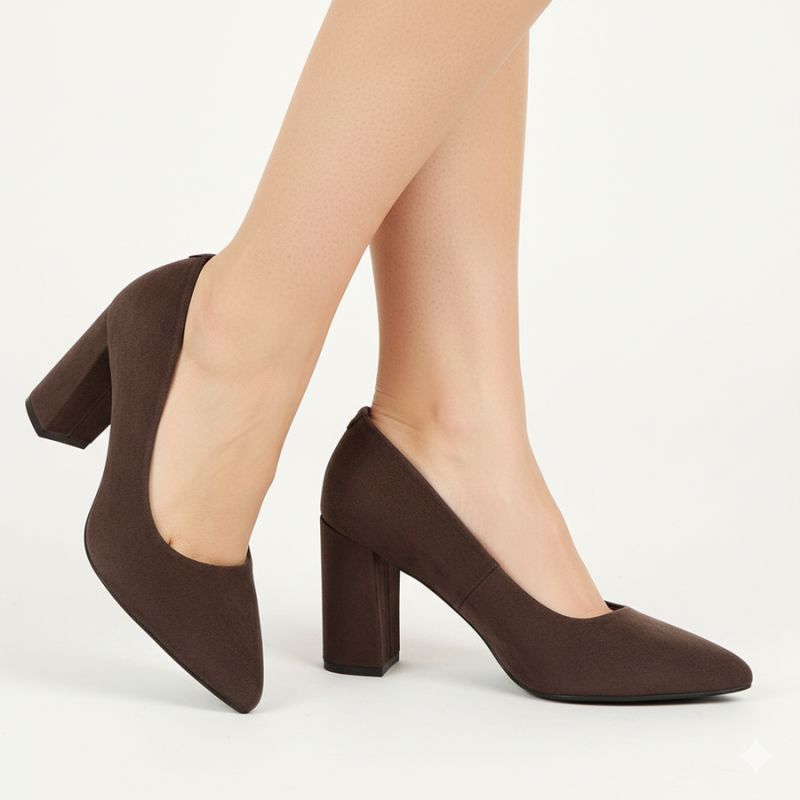 Chocolate suede pointed toe pumps Sergio Leone PB216 Footwear Your Sports Performance
