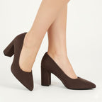 Chocolate suede pointed toe pumps Sergio Leone PB216 Footwear Your Sports Performance