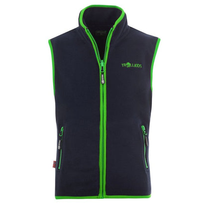 Trollkids Kids Arendal Vest Navy/Viper Green (134-100) Trollkids