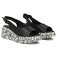 Women's leather wedge sandals, black, Filippo DS7580