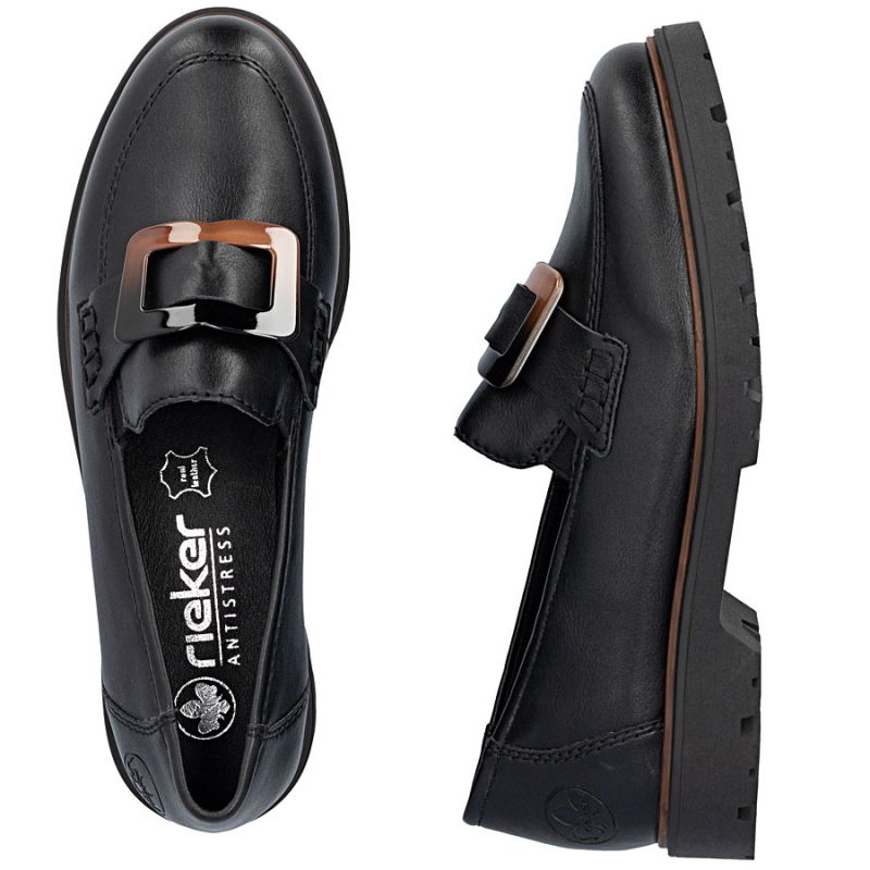 Women's black lords shoes Rieker 45553-00