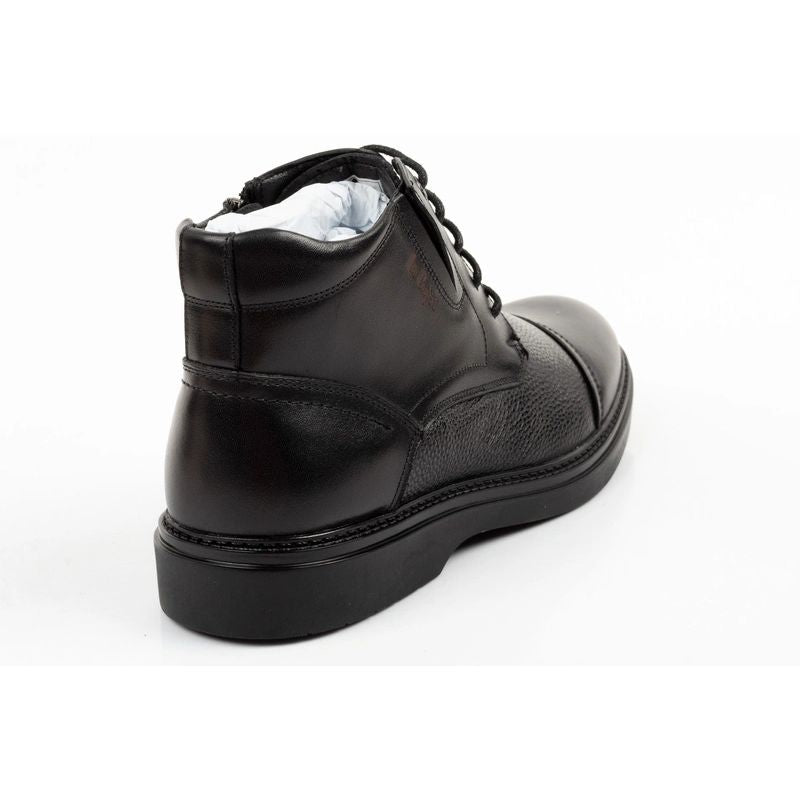 Lee Cooper men's shoes elegant leather black insulated ankle boots