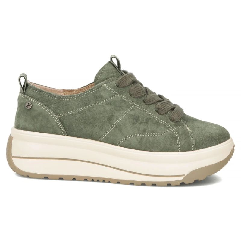 Filippo DP7959 green leather platform sneakers