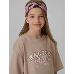 Oversized T-shirt with print for girls 4F 4FJRAW26TTSHF4242-83S