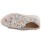 Women's leather openwork wedge shoes, beige, Vinceza 79603 To be categorized Your Sports Performance