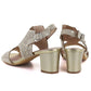 Women's openwork beige heeled sandals M.Daszyński MR1954-2 M. Daszyński