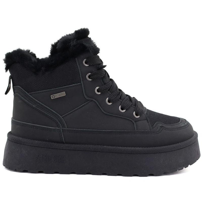 Women's black Big Star platform snow boots UU274167