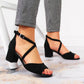 Sergio Leone W SK367A black block heel sandals