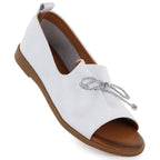 Women's leather open-toe shoes, white, Cambell 19388 Cambell