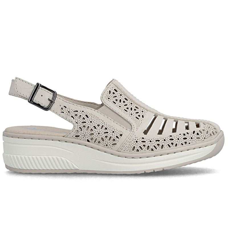 Women's beige leather wedge sandals Rieker 48763-60 To be categorized Your Sports Performance