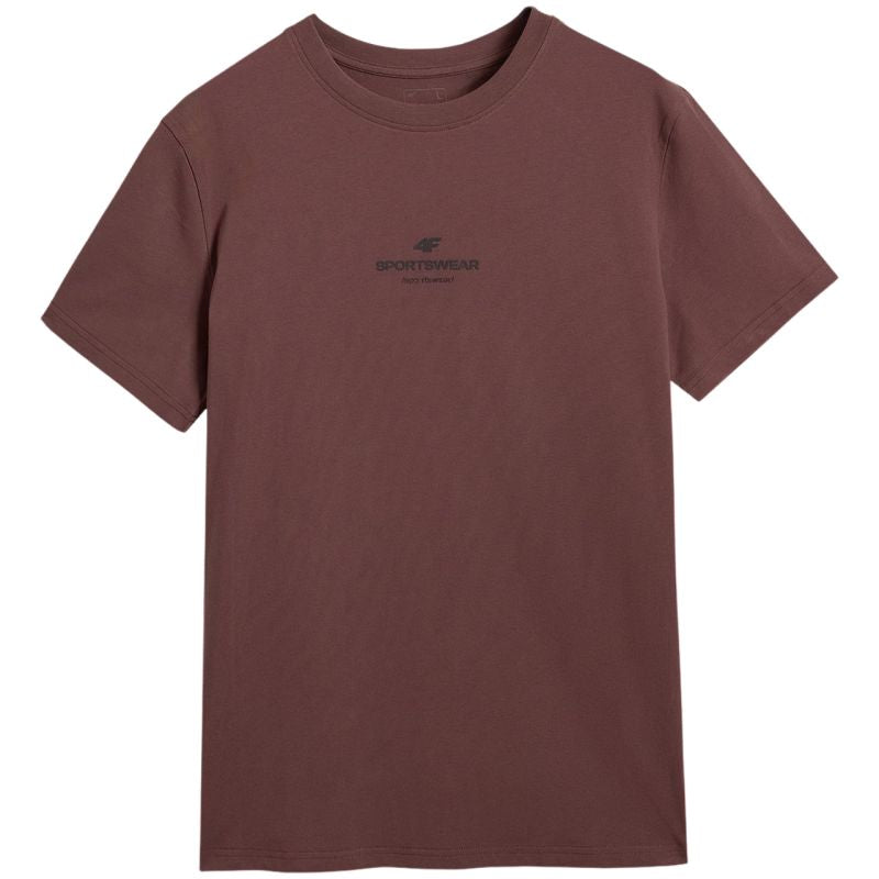 Men's T-shirt 4F M2961 dark brown 4FWAW25TTSHM2961 80S In preparation Your Sports Performance
