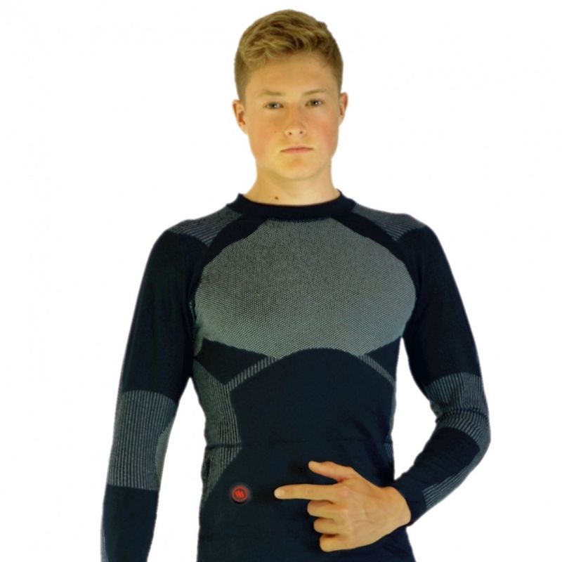GLOVII HEATED THERMOACTIVE UNDERWEAR SET, SWEATSHIRT AND PANTS, SIZE L, BLACK, BATTERIES AND CHARGER INCLUDED, GXBL Bieganie/Bielizna Your Sports Performance