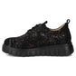 Filippo Black Floral Leather Platform Shoes DP6846 Filippo