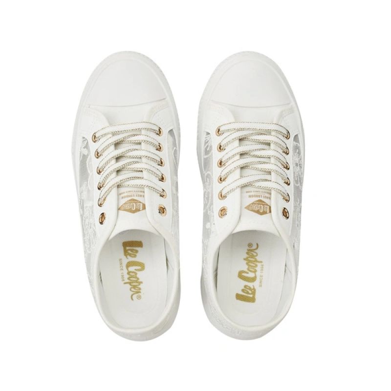 Lee Cooper women's sports shoes sneakers white platform lace Lee Cooper