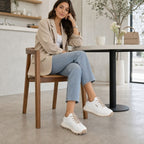 Leather platform sneakers, white, Filippo DP7498
