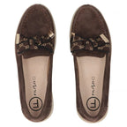 Brown Filippo DP6457 Leather Suede Loafers with Bow
