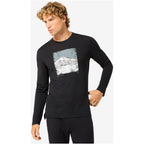 Men's long-sleeve shirt SUPER.NATURAL M LITHOGRAPHY MOUNTAIN LS black