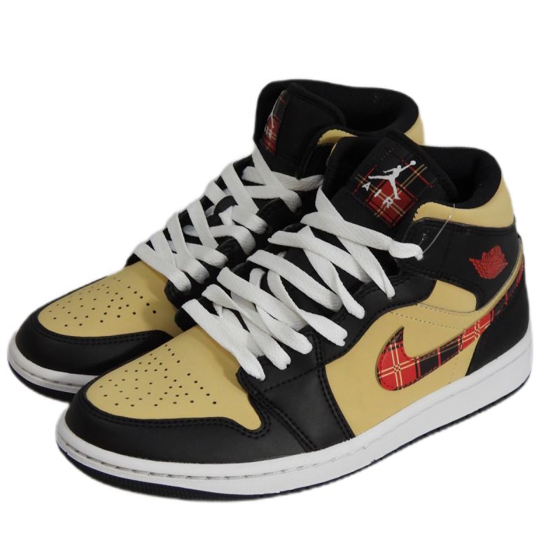 Original Air Jordan 1 Mid Tartan Swoosh Men's Sneakers - DZ5329-001 AIR Jordan