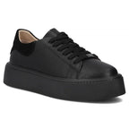 Women's leather platform sneakers, black, Filippo DP6119