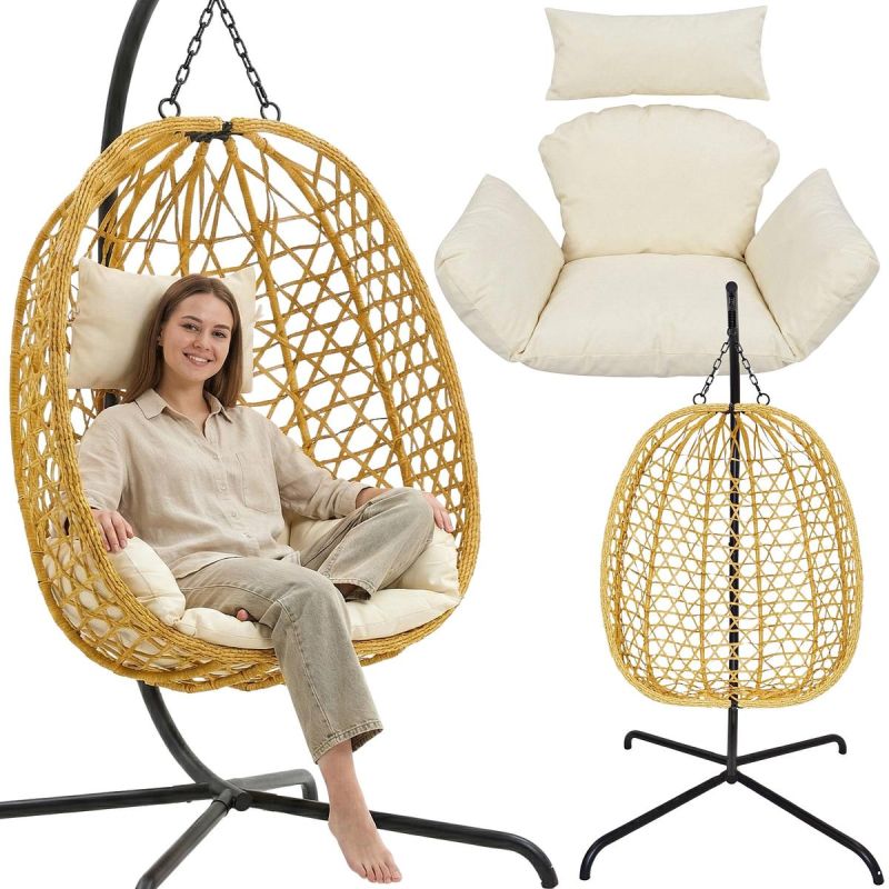 COCOON HANGING CHAIR 105x195CM BROWN Home and Garden/Garden Your Sports Performance
