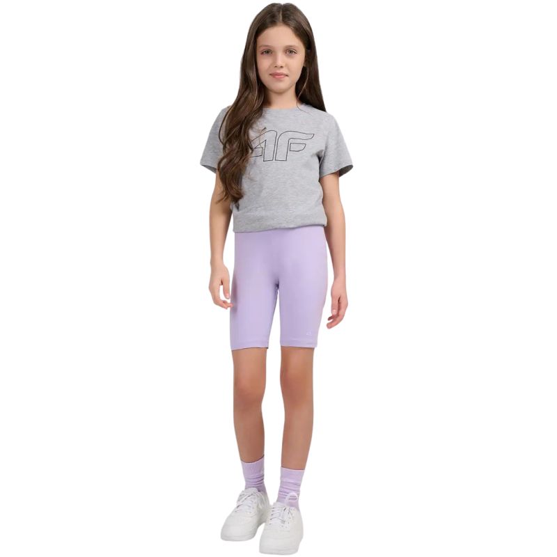 Girls' shorts 4F CAS F028 purple 4FJWSS26TSTIF028 51S
