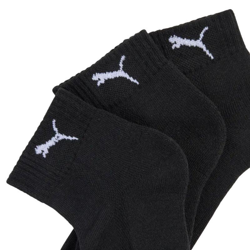 Puma Cushioned Quarter Socks 3 Pack Black 938581 01