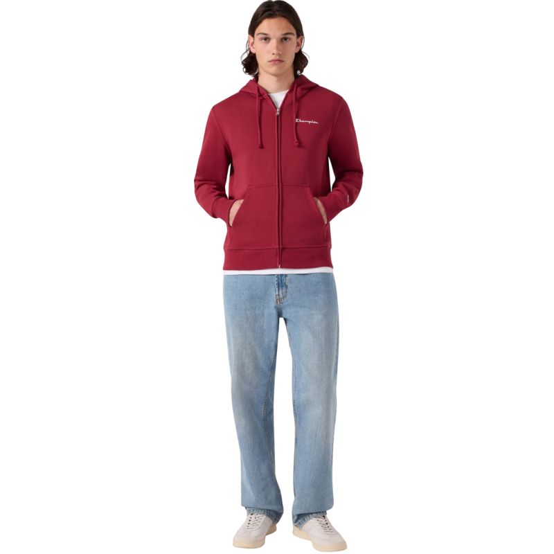 Men's Champion Hooded Full Zip Sweatshirt Red 221794 RS508