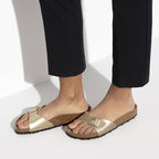 Birkenstock Madrid Birko-Flor Gold women's regular wide gold flip-flops (1016106) Footwear/Lifestyle/Brinkenstock/Klapki/chodaki Your Sports Performance