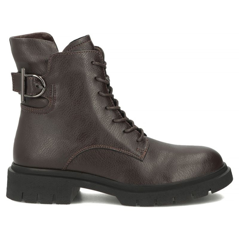 Women's leather ankle boots, dark brown, Filippo DBT8018
