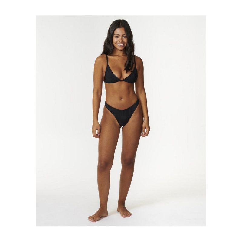 RIP CURL Premium Surf Hi Leg Skimpy Swim Briefs Black