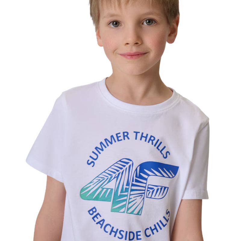 Boy's T-shirt 4F M3284 white 4FJWSS26TTSHM3284 10S