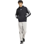 Men's adidas Essentials 3-Stripes Fleece Hoodie Black KY6602