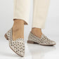Women's leather openwork shoes, beige, Filippo DP7710 Filippo