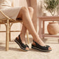 Women's leather wedge sandals black Artiker 58C0086