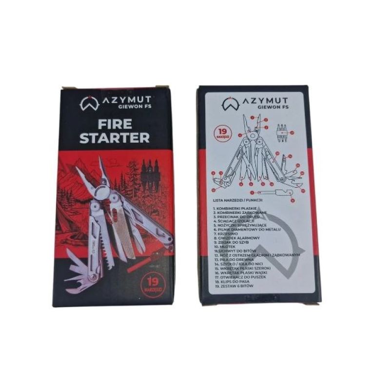 AZYMUT Giewon FS Multitool - Fire Starter - 19 tools - fire starter + whistle + belt holster (H2038A) Survival/Multitoole Your Sports Performance