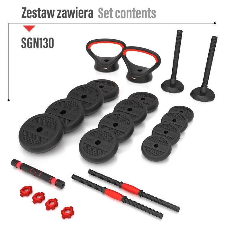 HMS SGN130 6-in-1 weight set (barbell, dumbbells and kettlebell) 30kg In preparation Your Sports Performance