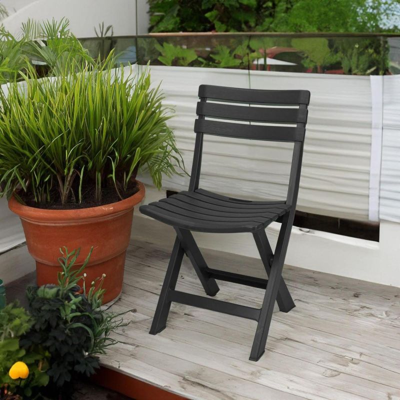SET OF 4 FOLDABLE PLASTIC CATERING CHAIRS KOMODO ANTHRACITE Home and Garden/Garden Your Sports Performance