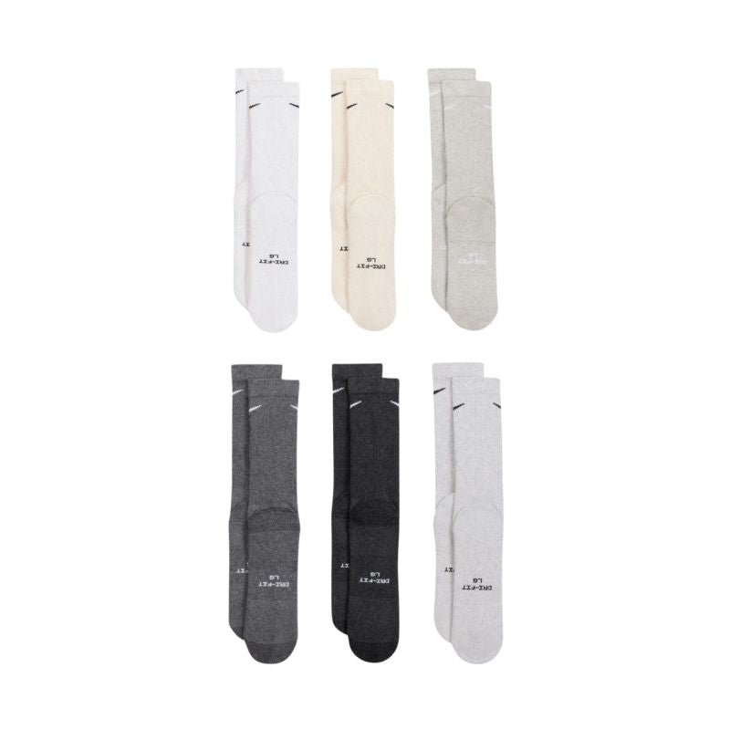 Nike Everyday Elevated Socks 6 Pairs Gray, Cream HQ8021 904