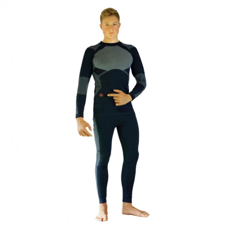 GLOVII HEATED THERMOACTIVE UNDERWEAR SET, SWEATSHIRT AND PANTS, SIZE L, BLACK, BATTERIES AND CHARGER INCLUDED, GXBL Bieganie/Bielizna Your Sports Performance