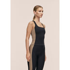CASALL Women's Shaped Block Built in Bra Tank Black