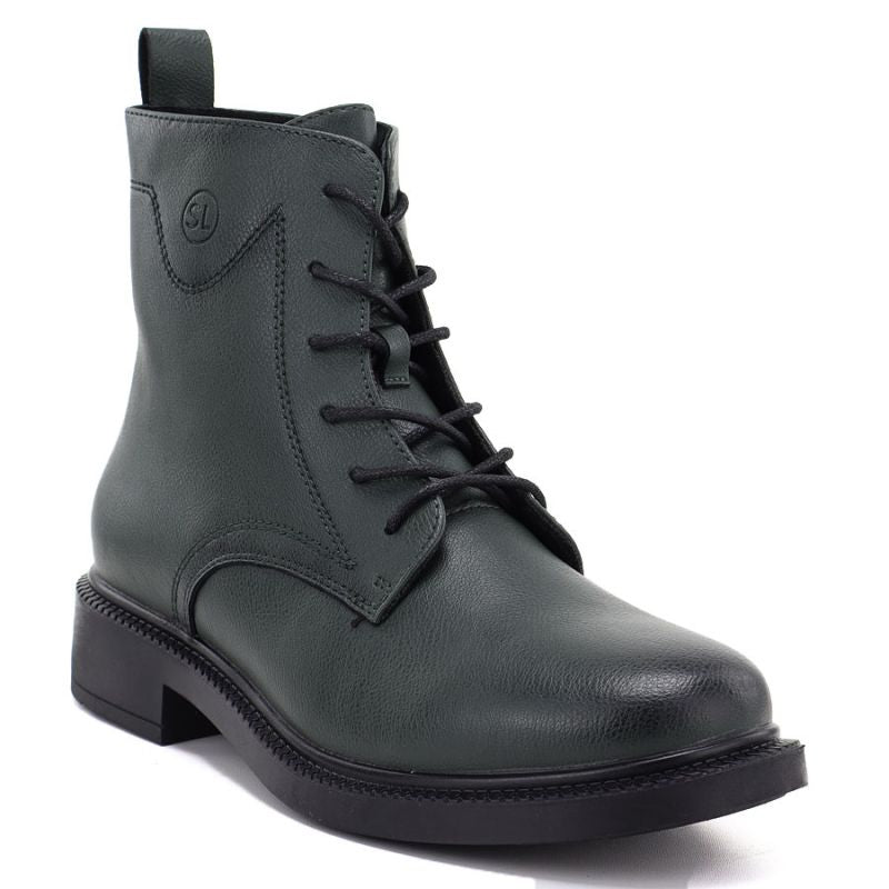 Women's leather ankle boots, green, Sergio Leone 25172-S