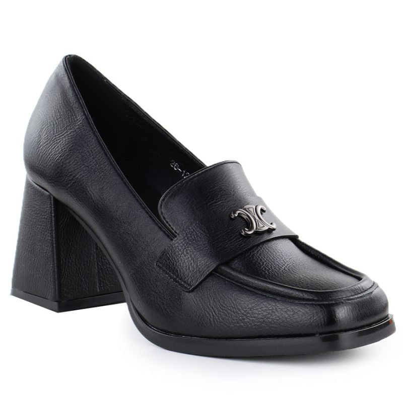 Women's black high-heeled moccasins Potocki SZ12783 To be categorized Your Sports Performance