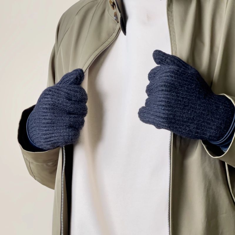 Braided telephone gloves with cut-outs for fingers - black Hurtel