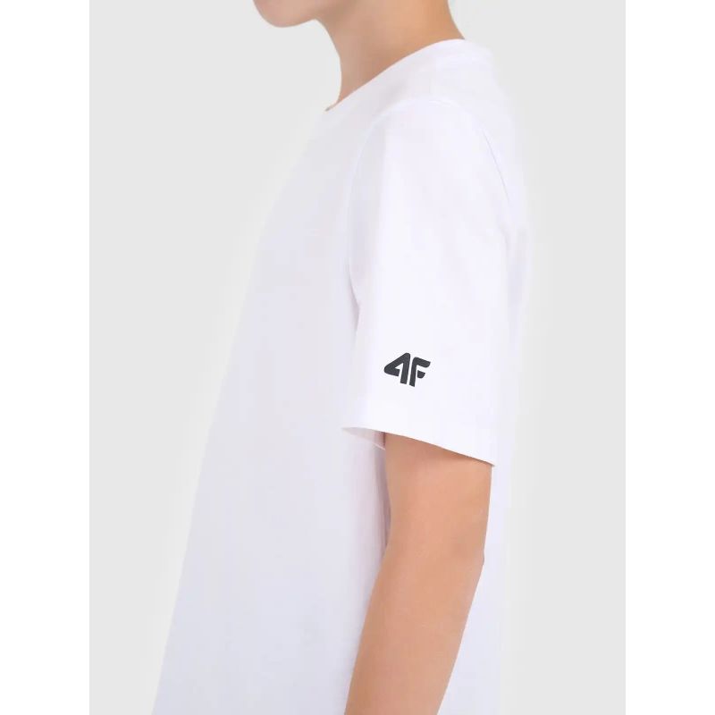 Boy's plain cotton T-shirt 4F 4FJWMM00TTSHM2330-10S