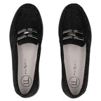 Women's leather platform loafers, black, Filippo DP7652 Filippo