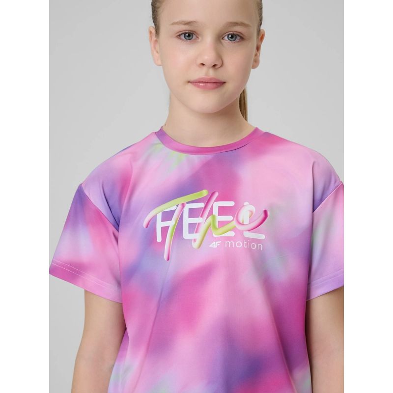 Girls' quick-drying sports T-shirt 4F 4FJRSS26TFTSF2394-90A 4f
