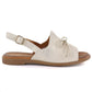 Women's leather sandals with a bow, gold, Cambell 26-19387 Cambell